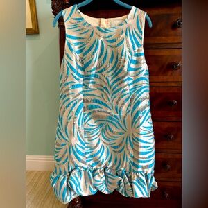 Lilly Pulitzer Blue and Cream Patterned Dress